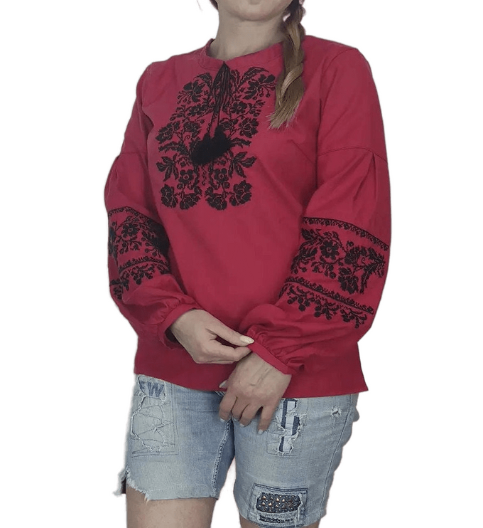 Ukrainian embroidery red Vyshyvanka