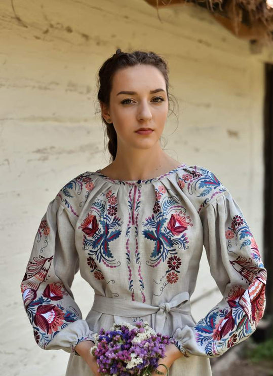 Ukrainian linen dress
