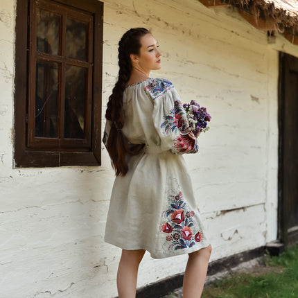 Ukrainian linen dress