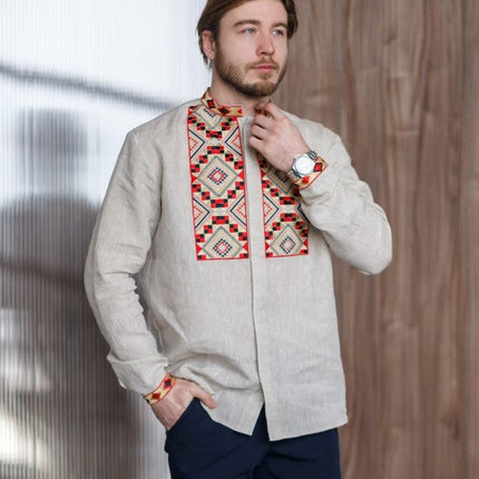 Ukrainian linen vyshyvanka for men