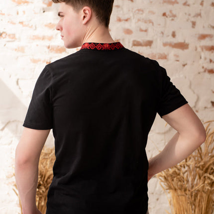 Ukrainian men's T-shirt with an embroidered Tryzub