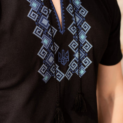 Ukrainian men's T-shirt with an embroidered Tryzub