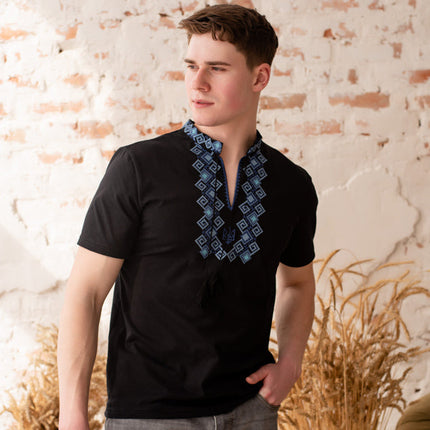 Ukrainian men's T-shirt with an embroidered Tryzub