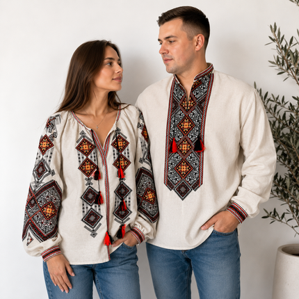 Ukrainian Men's Embroidered Linen Shirt Vyshyvanka