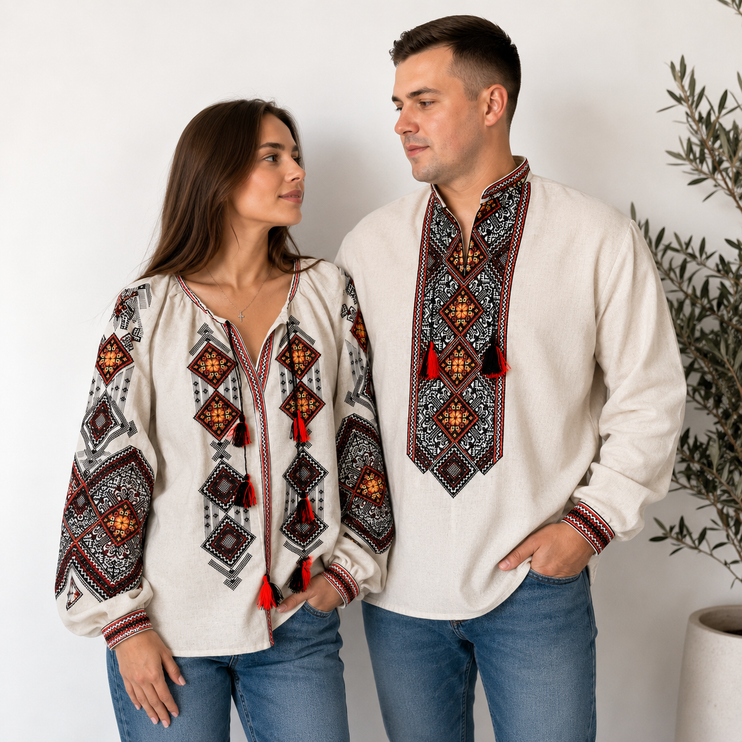 Women's Ukrainian Embroidered Linen Blouse Vyshyvanka