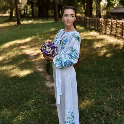 Ukrainian dress with floral embroidery