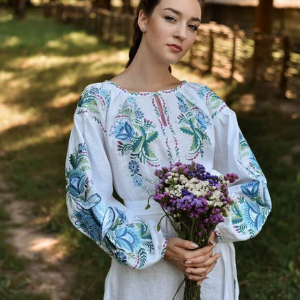 Ukrainian dress with floral embroidery