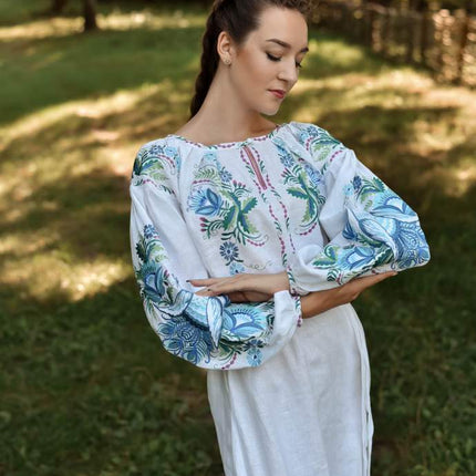 Ukrainian dress with floral embroidery