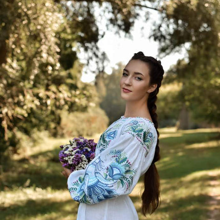 Ukrainian dress with floral embroidery