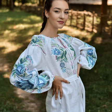 Ukrainian dress with floral embroidery