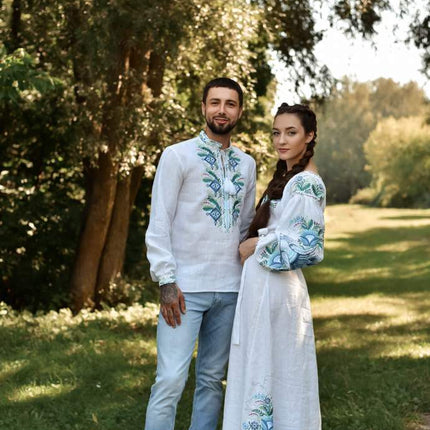 Ukrainian dress with floral embroidery