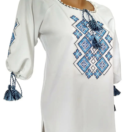 Vyshyvanka for women with red and blue embroidery