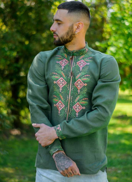 Vyshyvanka linen mens shirt