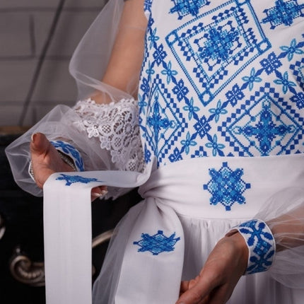 Wedding dress with Ukrainian embroidery