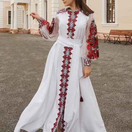 Wedding dress with embroidery