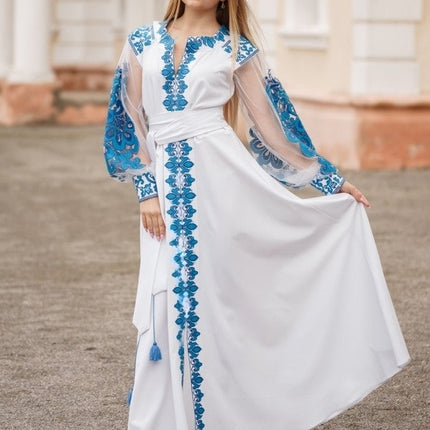 Wedding dress with embroidery