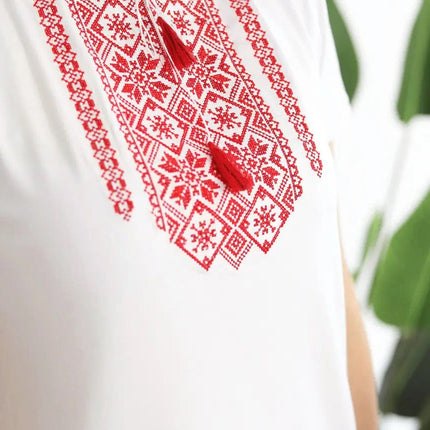 Ukrainian womens t-shirt white and blue