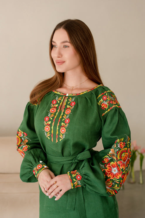 Women’s Linen Dress with Embroidery