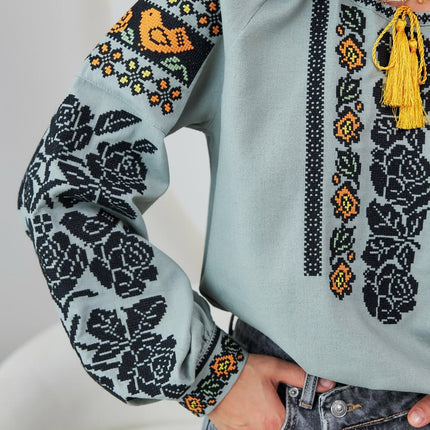 Women's Linen Vyshyvanka with Floral Embroidery