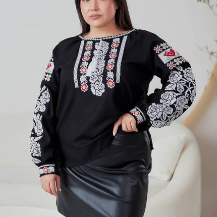 Women's Linen Vyshyvanka with Floral Embroidery