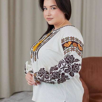 Women's Linen Vyshyvanka with Floral Embroidery