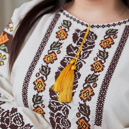 Women's Linen Vyshyvanka with Floral Embroidery