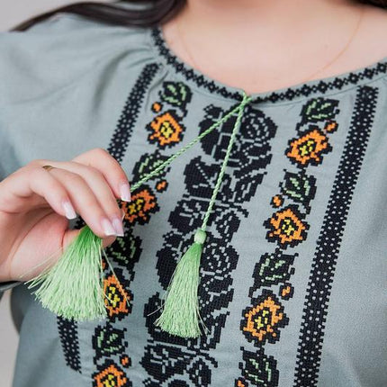 Women's Linen Vyshyvanka with Floral Embroidery