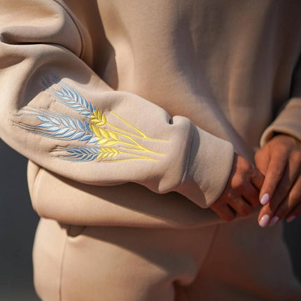 Women’s Ukrainian Tracksuit with Embroidered Wheat Ears
