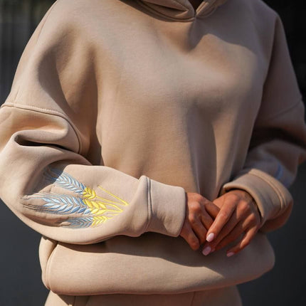 Women’s Ukrainian Tracksuit with Embroidered Wheat Ears