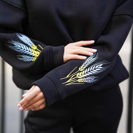 Women’s Ukrainian Tracksuit with Embroidered Wheat Ears