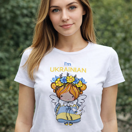 Women's embroidered patriotic t-shirt I'm Ukrainian