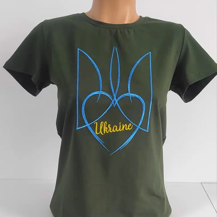 Women's embroidered t-shirt I Love Ukraine