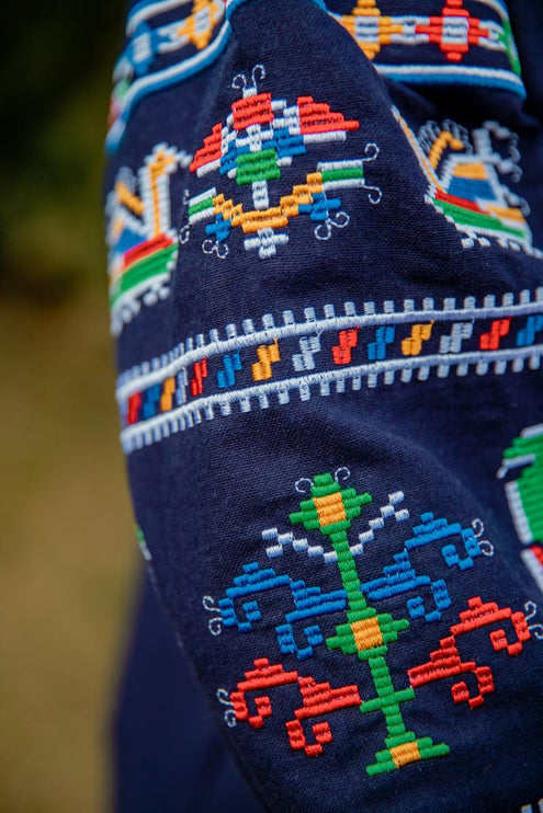 Women's blouse with ethnic embroidery