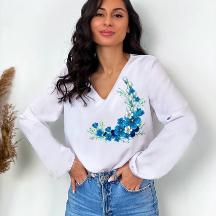 Women's blouse with floral print