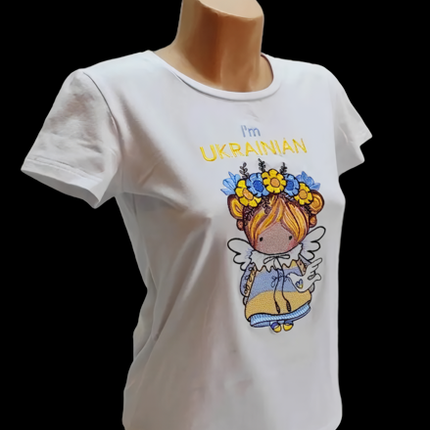 Women's embroidered patriotic t-shirt I'm Ukrainian