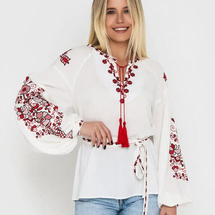 Women's vyshyvanka blouse with a floral pattern