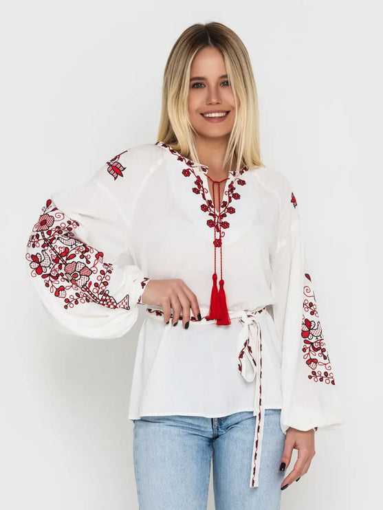 Women's vyshyvanka blouse with a floral pattern