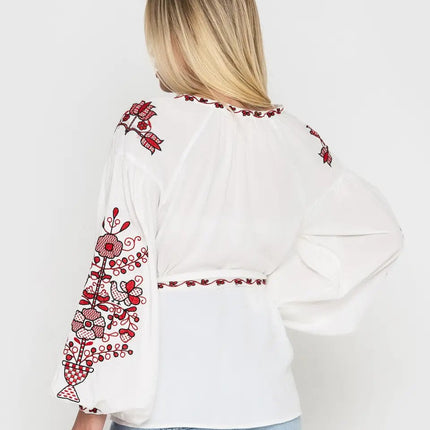Women's vyshyvanka blouse with a floral pattern