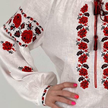 Women's vyshyvanka with roses