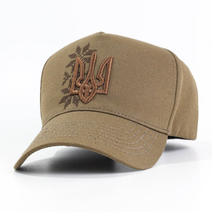 Ukrainian baseball cap with embroidered tryzub