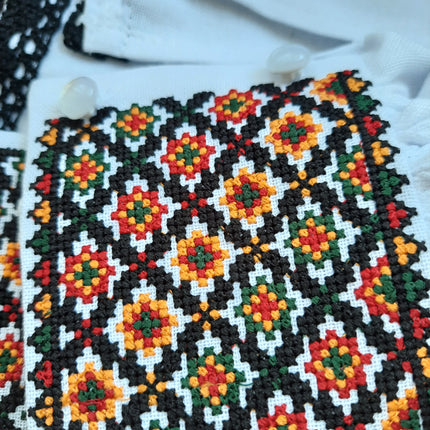 Ukrainian Vyshyvanka Embroidered Blouse for Women – Traditional Folk Shirt, White Cotton or Natural Linen Ukrainian Embroidery