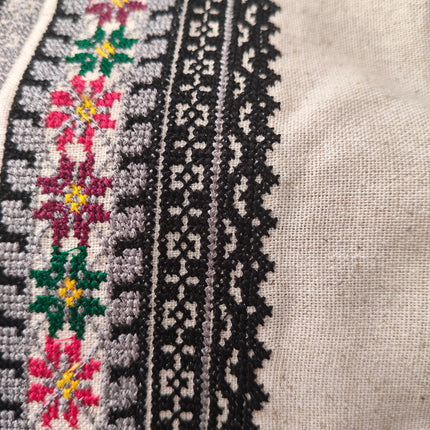 Women's Ukrainian Embroidered Blouse with Black Geometric Pattern