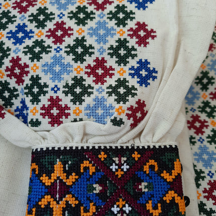 Women’s Ukrainian Vyshyvanka Blouse – Multicolor Floral & Geometric Embroidery