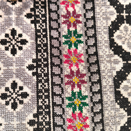 Women's Ukrainian Embroidered Blouse with Black Geometric Pattern