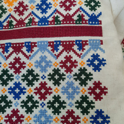 Women’s Ukrainian Vyshyvanka Blouse – Multicolor Floral & Geometric Embroidery