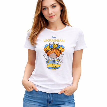 Women's embroidered patriotic t-shirt I'm Ukrainian