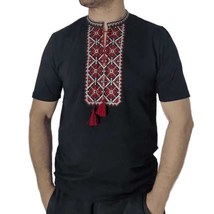 Mens t-shirt with Ukrainian embroidery ornament