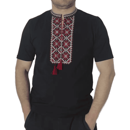 Mens t-shirt with Ukrainian embroidery ornament
