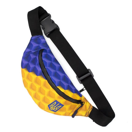 Men's waist bag in patriotic blue and yellow with Ukrainian emblem