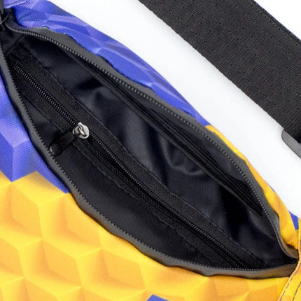 Men's waist bag in patriotic blue and yellow with Ukrainian emblem